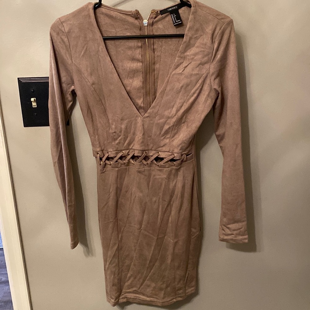 Suede bodycon dress